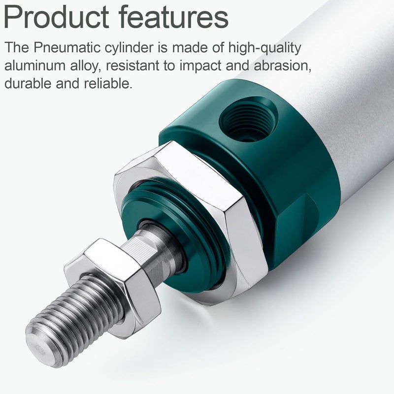 VIILOCK Pneumatic Air Cylinder 25mm Bore 50mm Stroke, Mini Air Cylinder Single Rod Double Action MAL 25 X 50 - Image 2